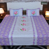 Fabby Decor Designer Embroidered king Size Bed Sheets