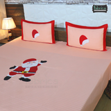 Fabby Santa Patchwork/Embroider Double Bed King Size Bed Sheets