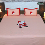 Fabby Santa Patchwork/Embroider Double Bed King Size Bed Sheets