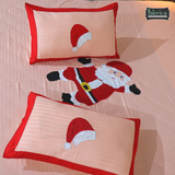 Fabby Santa Patchwork/Embroider Double Bed King Size Bed Sheets