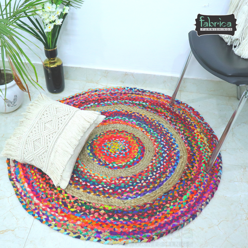 Handmade Braided Jute & Chindi - Braided Area Rug