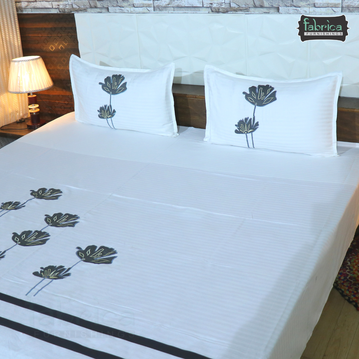 Fabby Royal Designer Patchwork Embroider king Size Bed Sheets