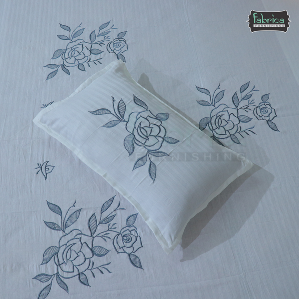 Fabby Decor Classic Embroider Cotton Designer King Bed Sheets