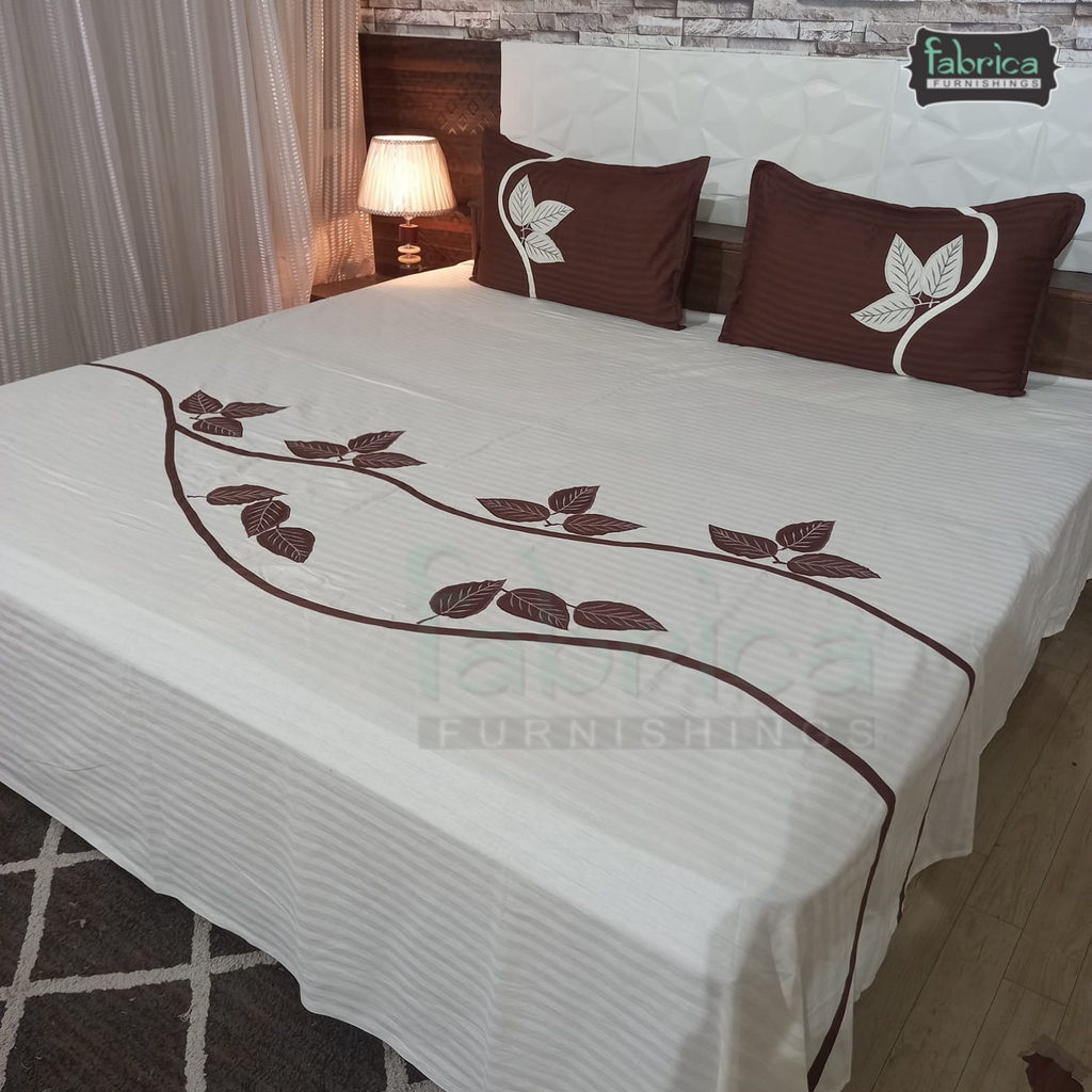 Fabby Home Designer kingsize Embroider/Patchwork Bedsheet