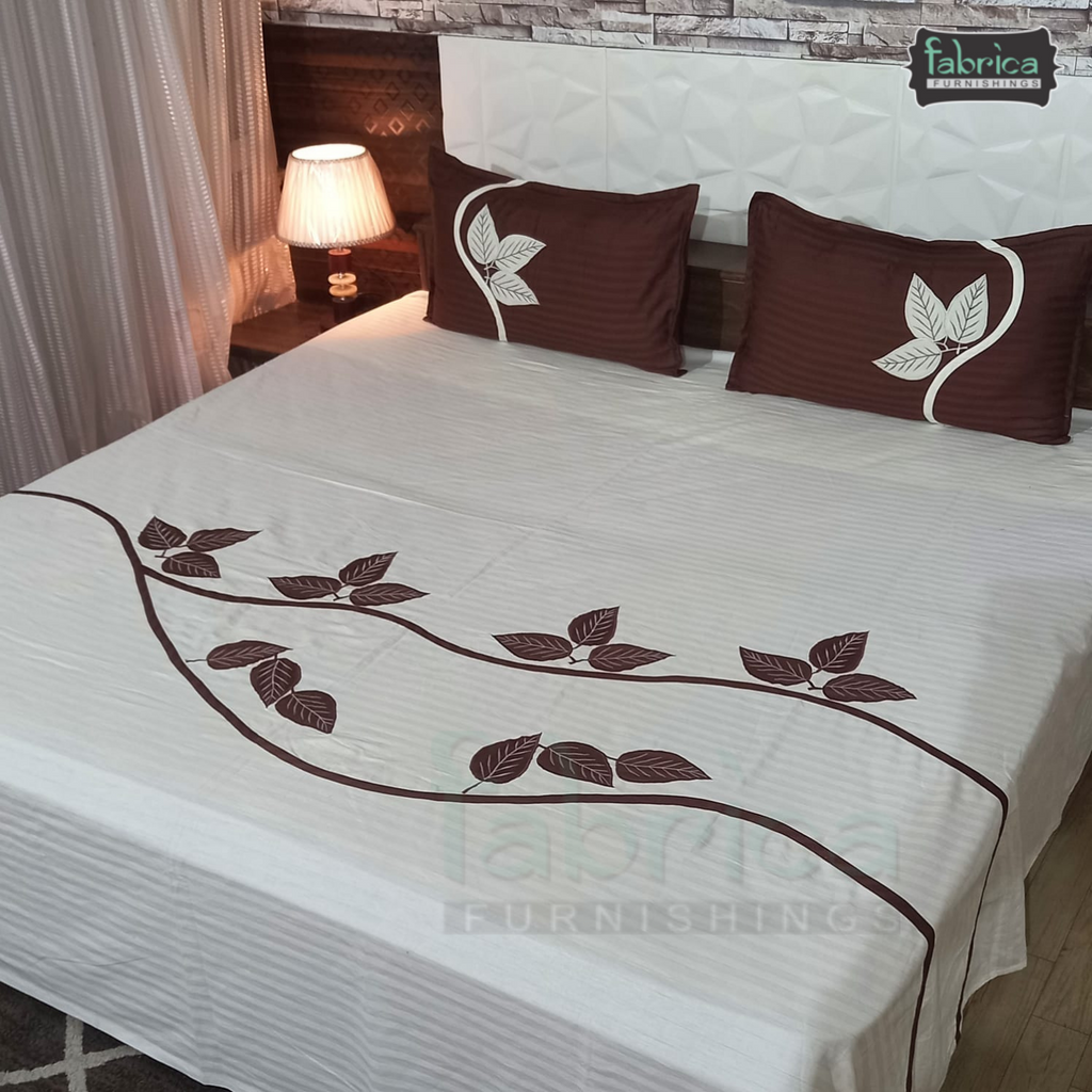 Fabby Home Designer kingsize Embroider/Patchwork Bedsheet
