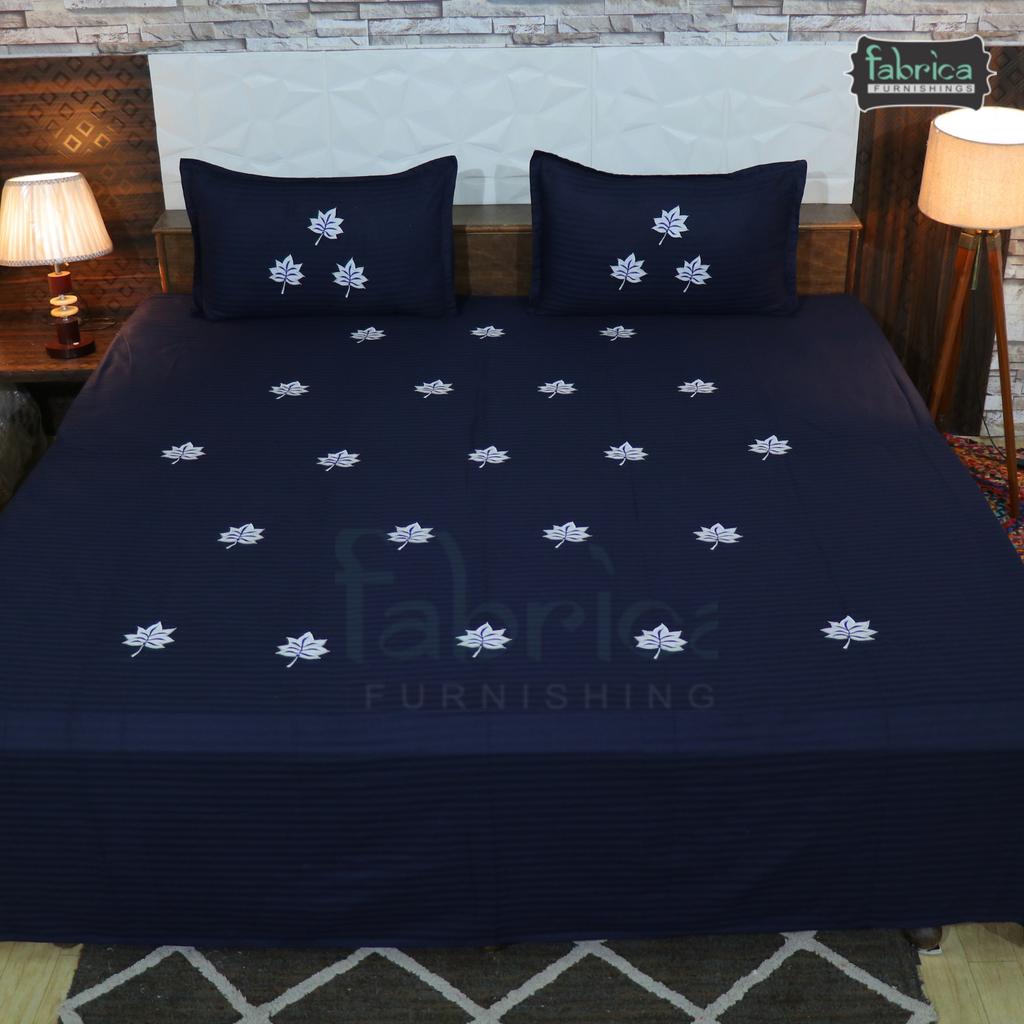 Fabby Decor Classic Embroider/Patchwork Cotton Designer King size Bed Sheets