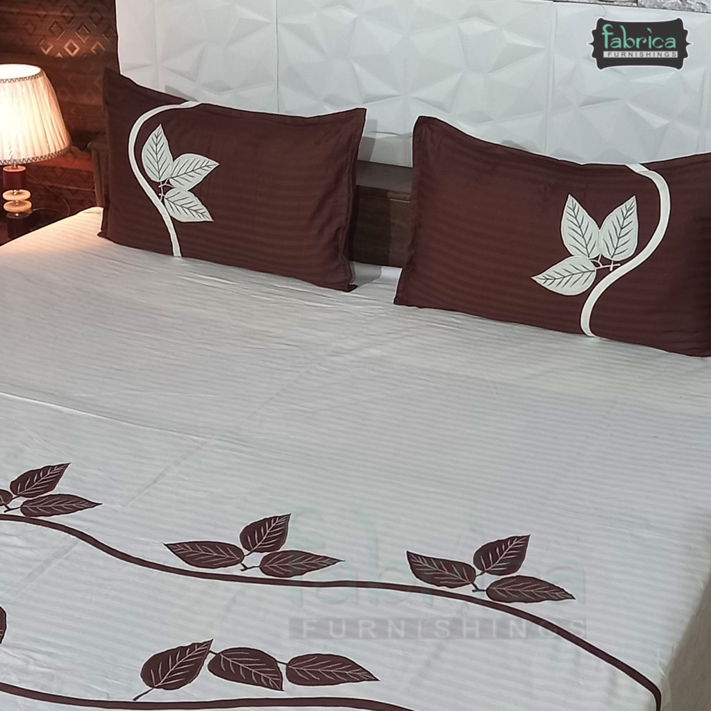 Fabby Home Designer kingsize Embroider/Patchwork Bedsheet