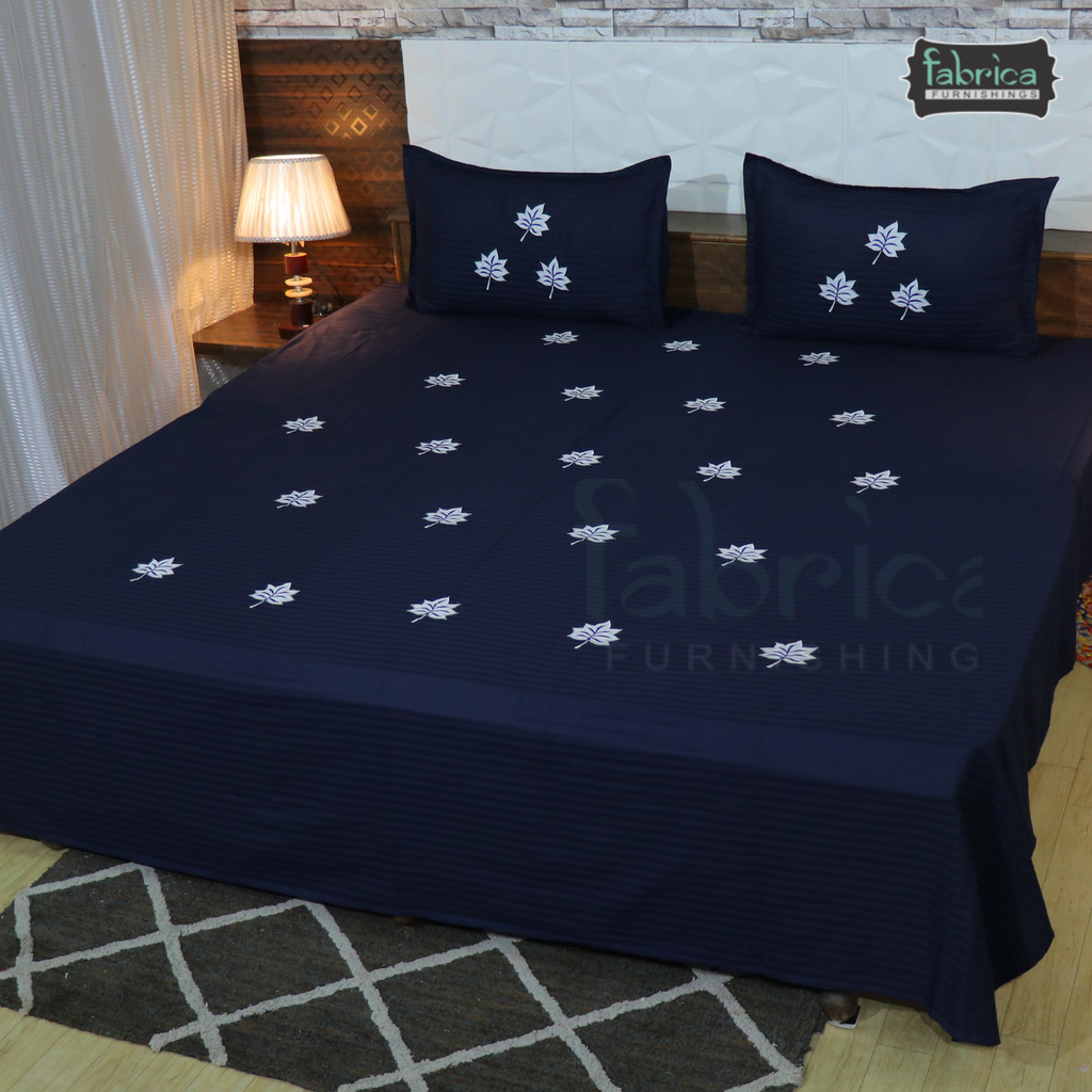 Fabby Decor Classic Embroider/Patchwork Cotton Designer King size Bed Sheets