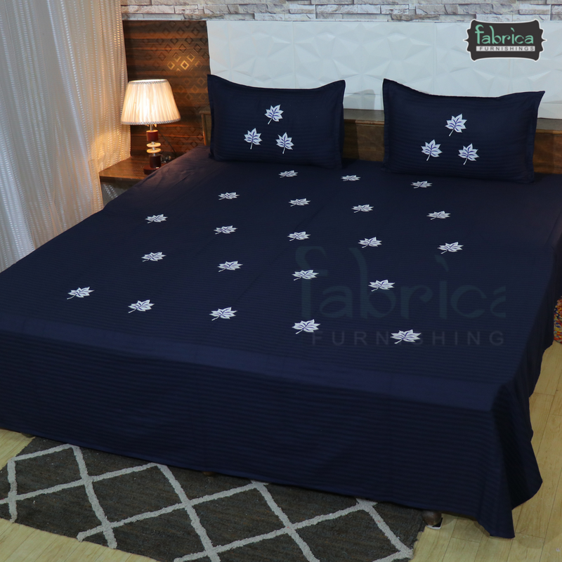 Fabby Decor Classic Embroider/Patchwork Cotton Designer King Bed Sheets