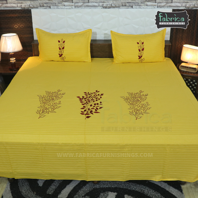 Fabby Designer Embroider King Size Bed Sheets