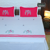 Fabby Home Designer Embroidery King Size Bed Sheets