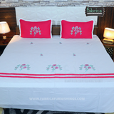 Fabby Home Designer Embroidery King Size Bed Sheets