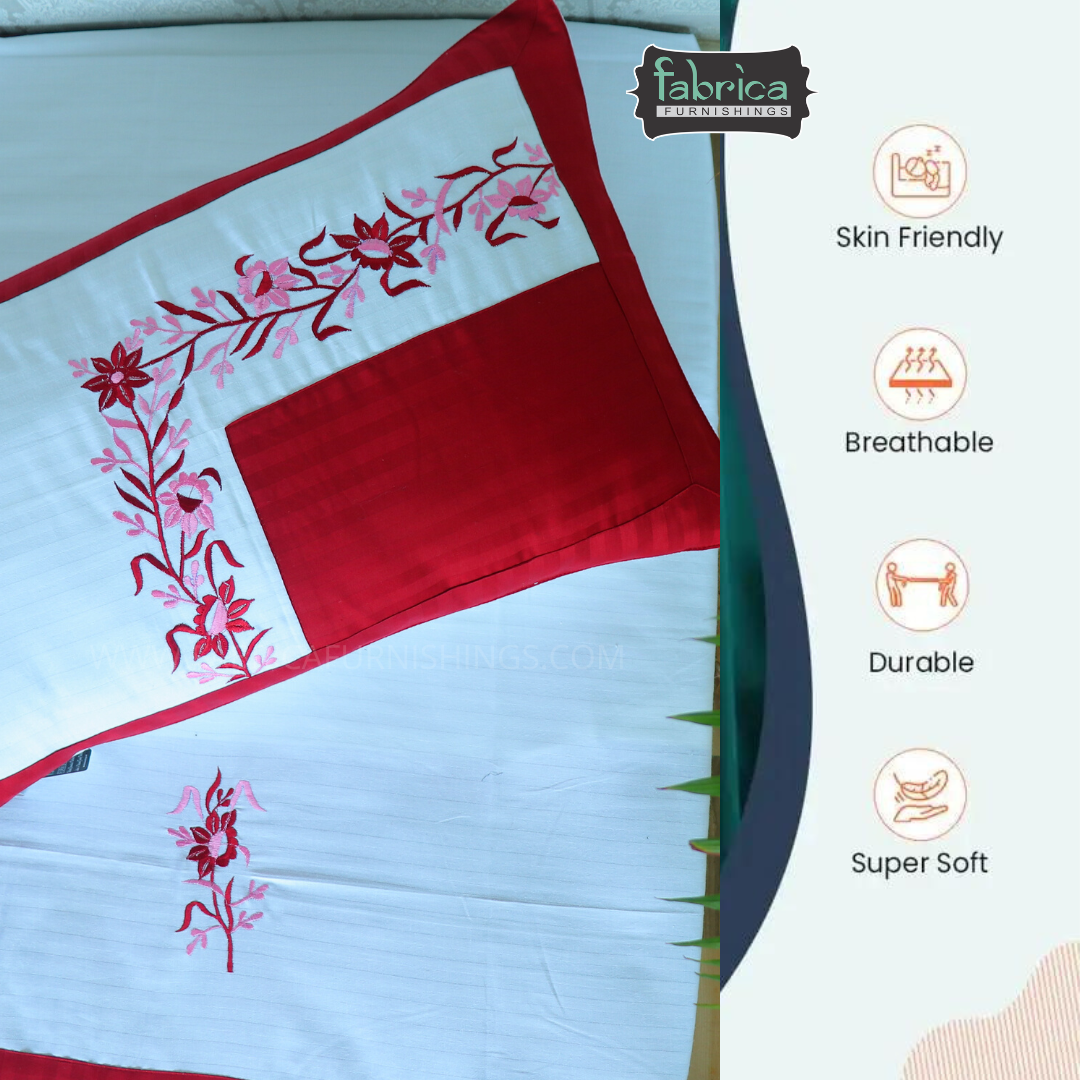 Fabby Royal Designer Embroidered king Size Bed Sheets