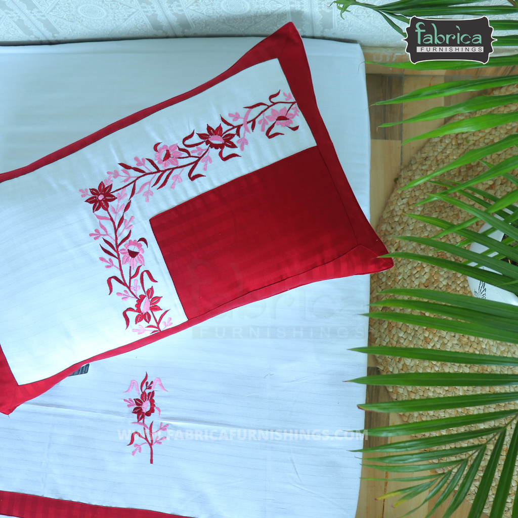 Fabby Royal Designer Embroidered king Size Bed Sheets