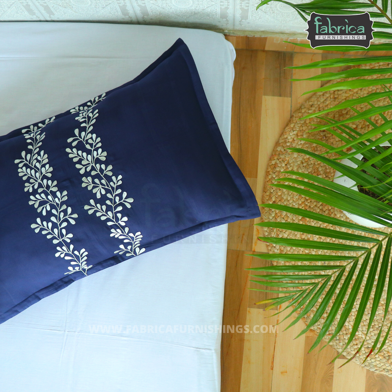 Fabby Decor Cotton Designer Embroidery king Size Bedsheets