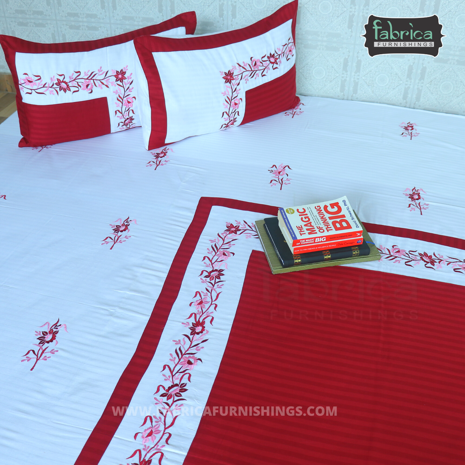 Fabby Royal Designer Embroidered king Size Bed Sheets