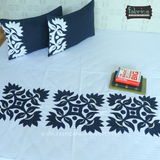 Fabby Decor Cotton Designer Embroidery Patchwork Kingsize BedSheet