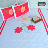 FABBY HOME DESIGNER COTTON KINGSIZE EMBROIDERY/PATCHWORK BEDSHEET