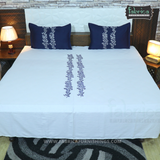 Fabby Decor Cotton Designer Embroidery king Size Bedsheets