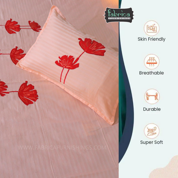 Fabby Royal Designer Patchwork Embroider king Size Bed Sheets