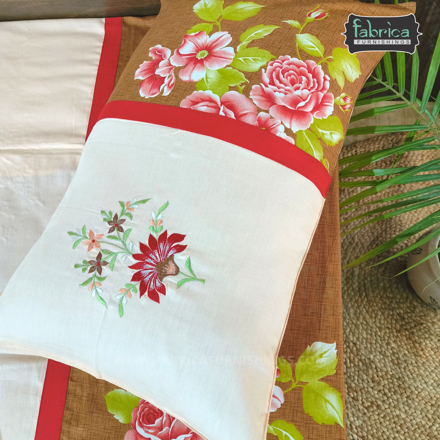 Fabby Royal Designer Embroidery Cotton king Size BedCover Set