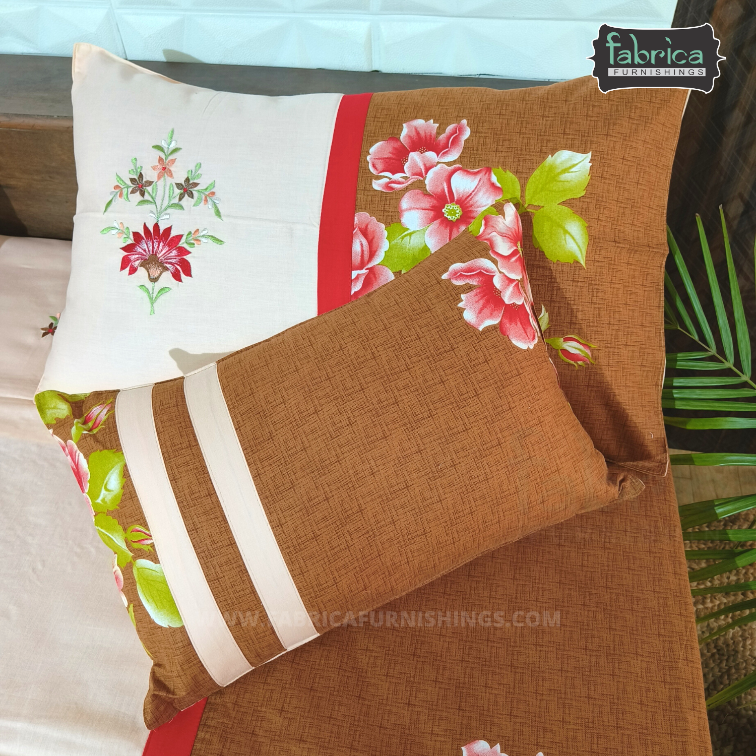 Fabby Royal Designer Embroidery Cotton king Size BedCover Set