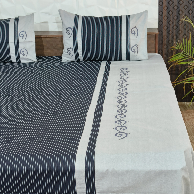 Fabby Royal Designer Embroidery king Size Bed Sheets