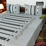 Fabby Decor Designer Embroidery Cotton Kingsize Double Bedsheet