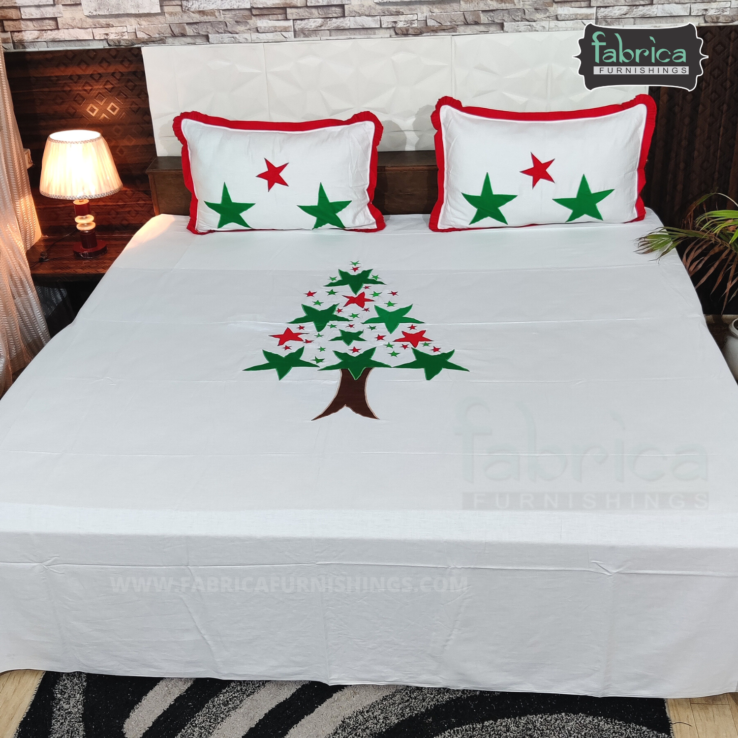 Decor Designer Mix & Match Embroidery King size Double  Bedsheet
