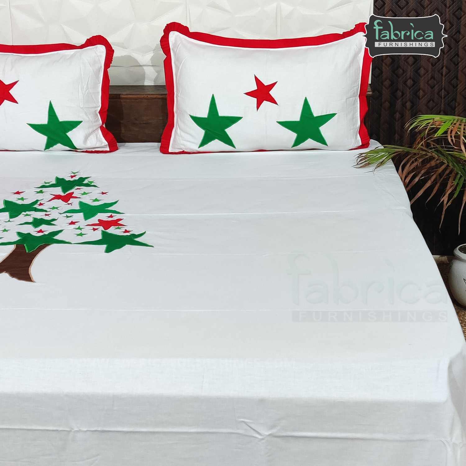 Decor Designer Mix & Match Embroidery King size Double  Bedsheet