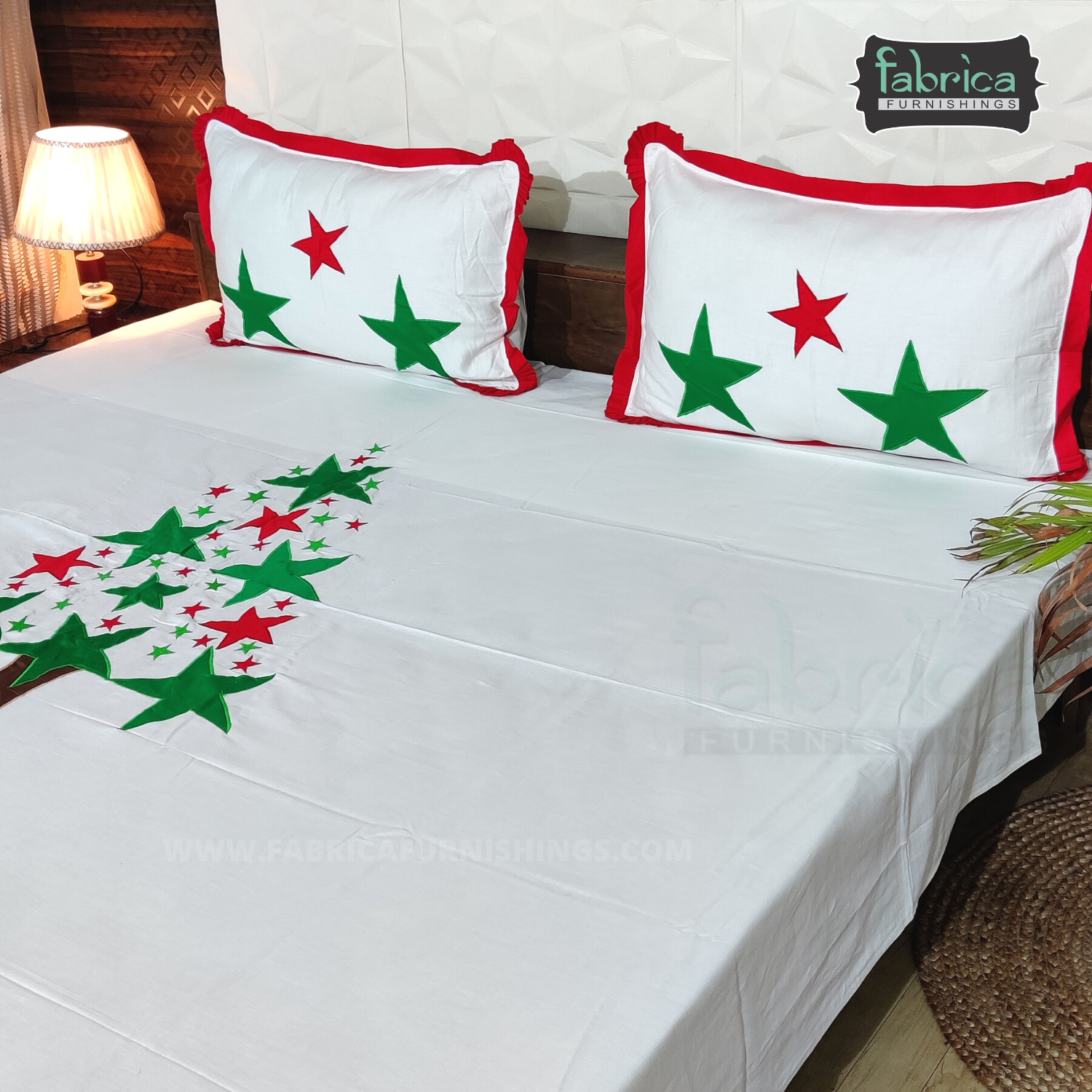 Decor Designer Mix & Match Embroidery King size Double  Bedsheet