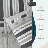 Fabby Decor Designer Embroidery Cotton Kingsize Double Bedsheet