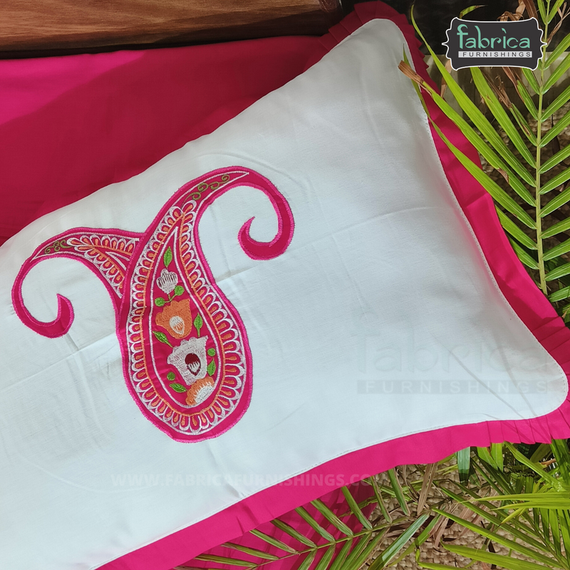 Decor Designer Mix & Match Embroidery Kingsize Double Bedsheet