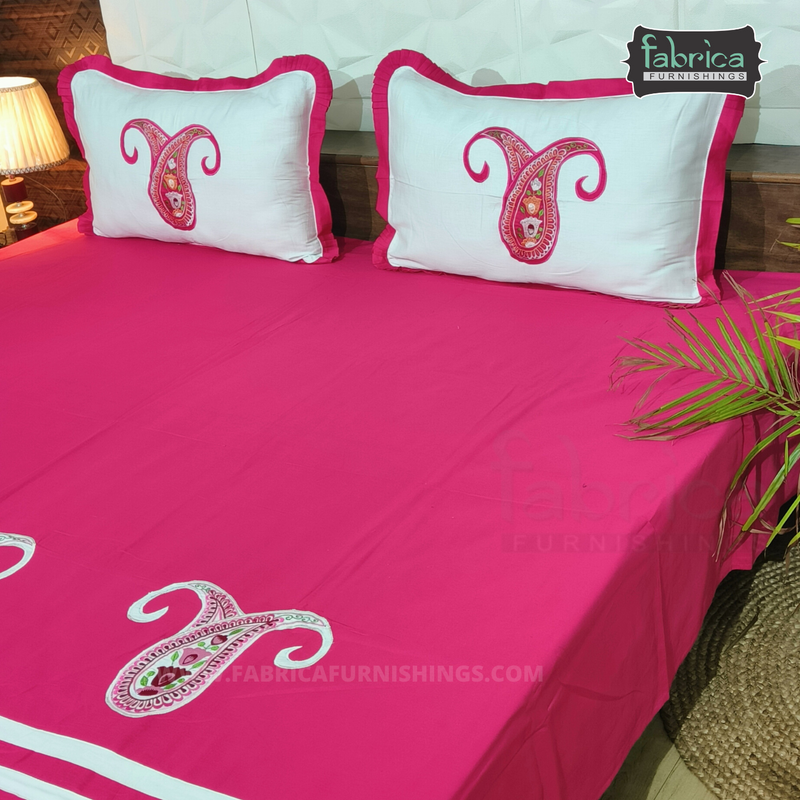 Decor Designer Mix & Match Embroidery Kingsize Double Bedsheet