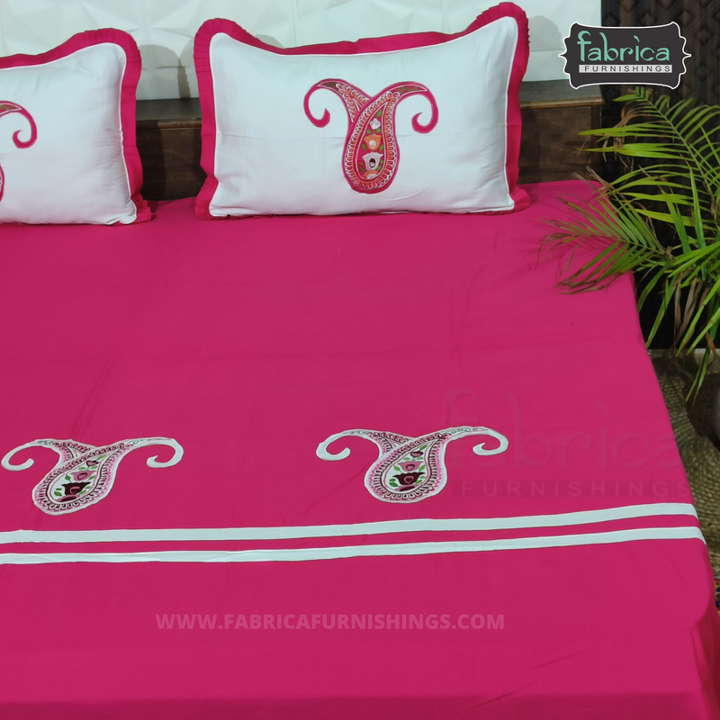 Decor Designer Mix & Match Embroidery Kingsize Double Bedsheet