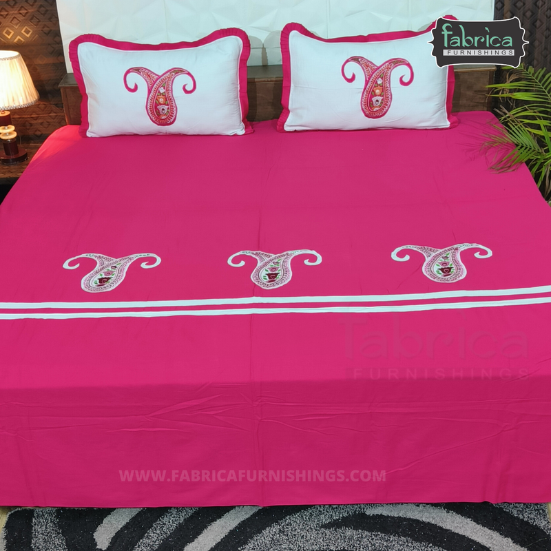 Decor Designer Mix & Match Embroidery Kingsize Double Bedsheet