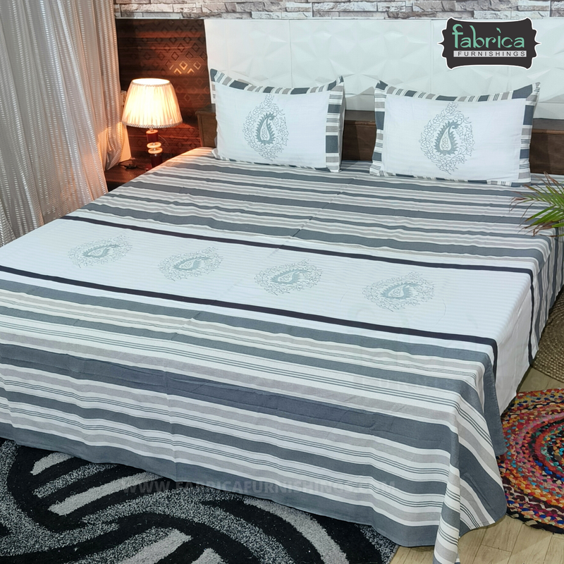 Decor Designer Mix & Match Embroidery Kingsize Double  Bedsheet