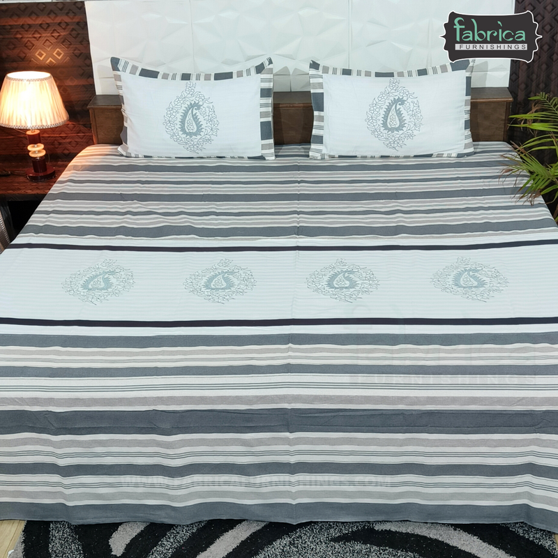 Decor Designer Mix & Match Embroidery Kingsize Double  Bedsheet