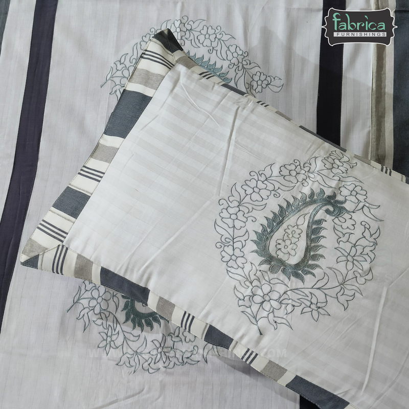 Decor Designer Mix & Match Embroidery Kingsize Double  Bedsheet