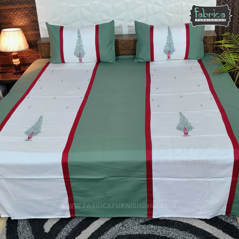 Decor Designer Mix & Match Embroidery Kingsize Double Bedsheet