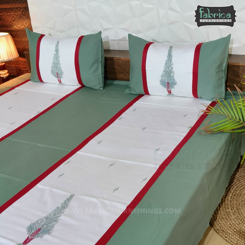 Decor Designer Mix & Match Embroidery Kingsize Double Bedsheet
