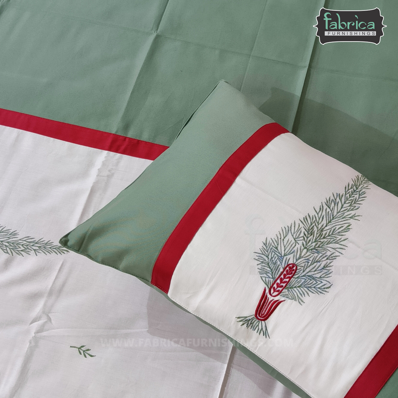 Decor Designer Mix & Match Embroidery Kingsize Double Bedsheet