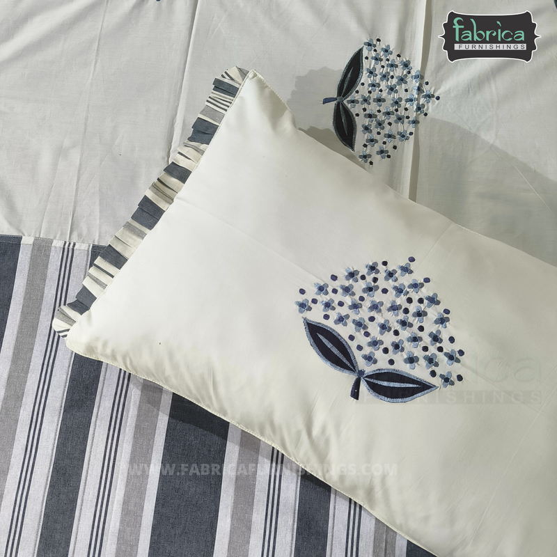Decor Designer Mix & Match Embroidery cotton King Size Bedsheet