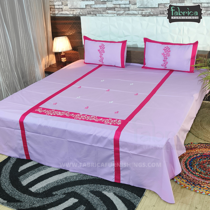 Decor Designer Mix & Match Embroidery cotton King Size Bedsheet