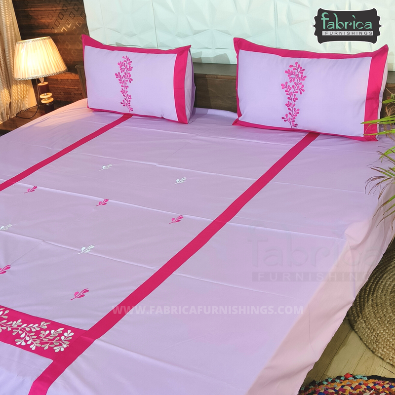 Decor Designer Mix & Match Embroidery cotton King Size Bedsheet