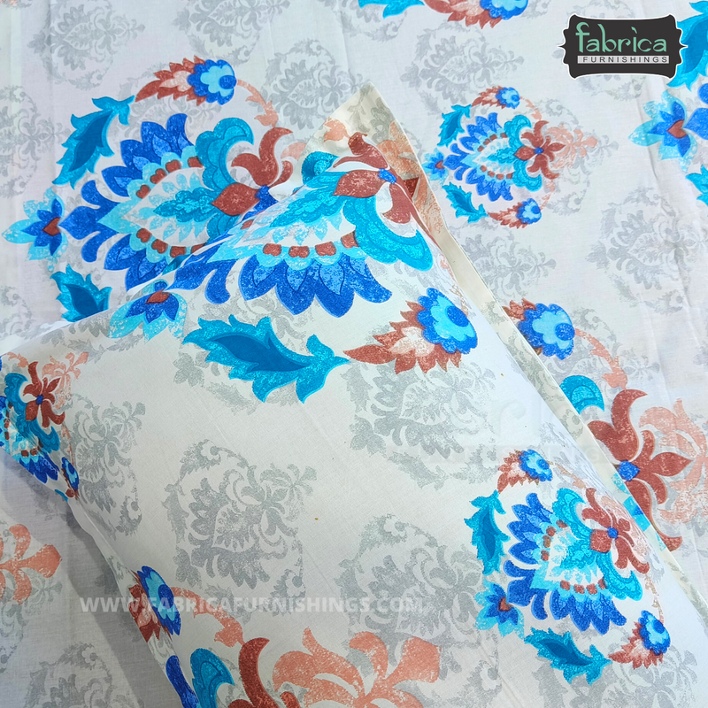 Fabby Decor Designer Print Cotton King Size Bed Sheets
