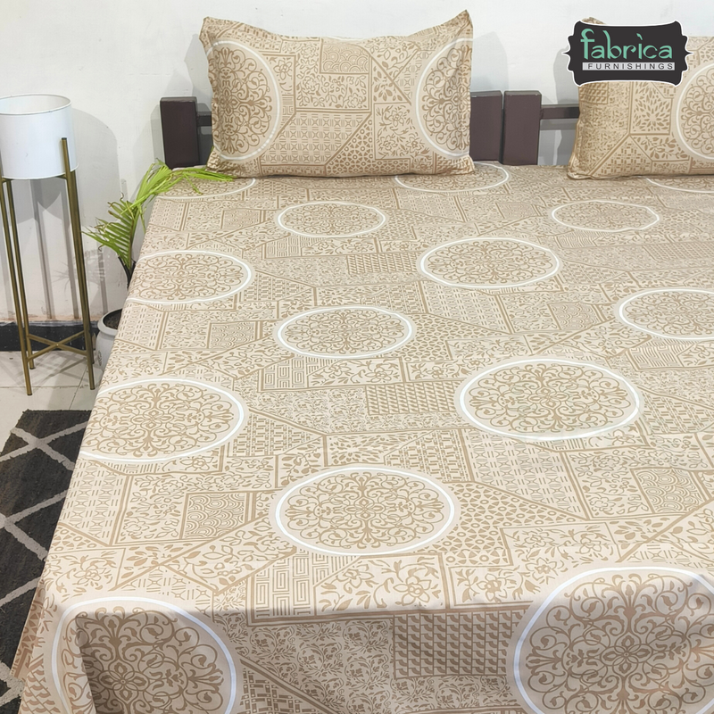 Fabby Home Abstract Print Cotton Double Bedsheet