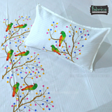 Fabby Decor Classic Embroider Cotton Designer King Bed Sheets