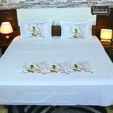 Fabby Decor Classic Embroider Cotton Designer King Bed Sheets