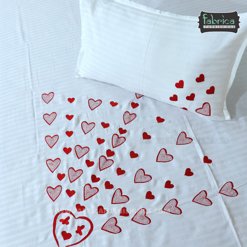Fabby Decor Classic Embroider Cotton Designer King Bed Sheets